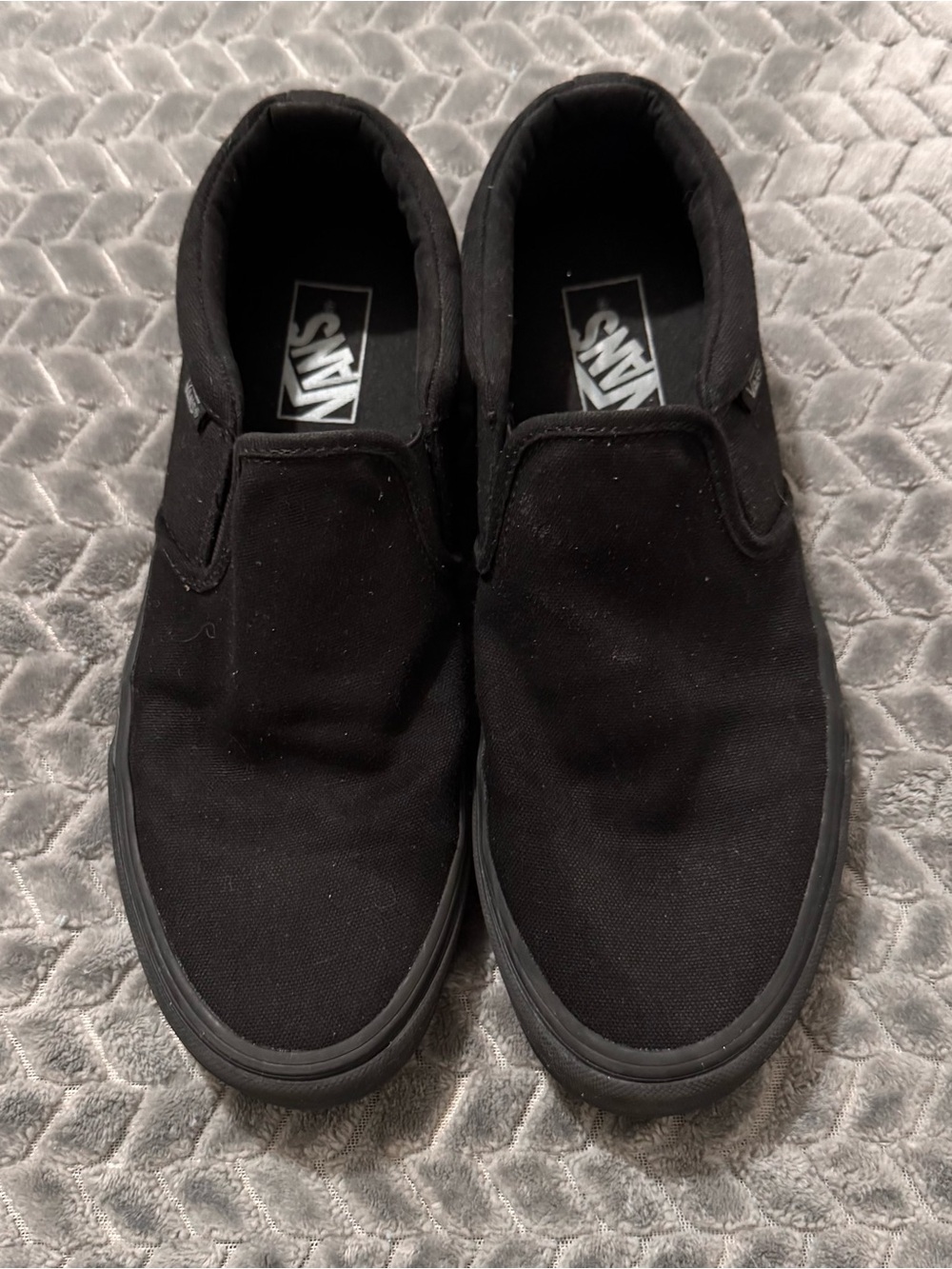 Vans Black Canvas Slip-On Loafers for Men